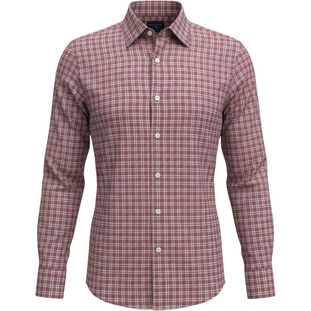 UNTUCKit Mens Parson Red White Plaid Wrinkle Free Cotton Shirt Large 40994